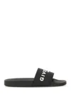Givenchy Black Logo Embossed Slides In Black
