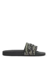 Givenchy Logo-embossed Camouflage-print Leather Slides In Black