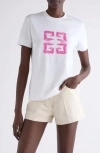 Givenchy 4g Slim Fit T-shirt In Cotton In White