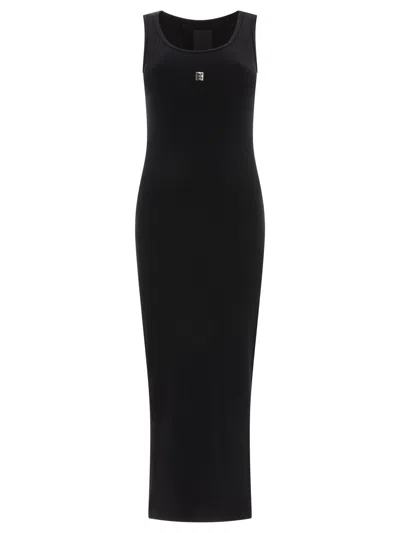 Givenchy Slim-fit 4g Tank Dress With Metallic Detail For Women In Black