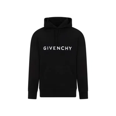 GIVENCHY SLIM FIT BLACK COTTON HOODIE