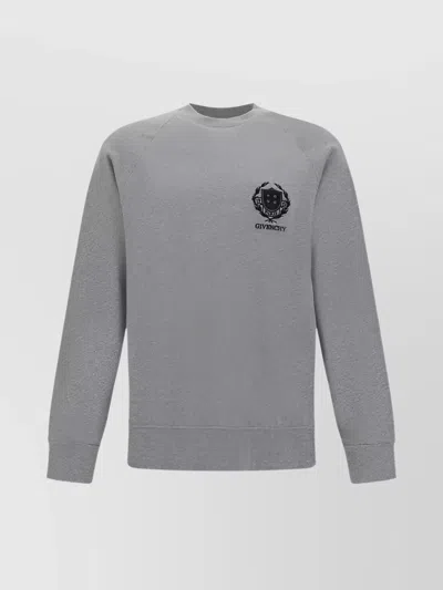 Givenchy Crest Slim Fit Sweatshirt In Fleece In Multicolor