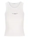 Givenchy White Sleeveless Top With Logo Lettering On The Front In Cotton Stretch Woman In White