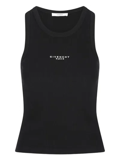 Givenchy Slim-fit Cotton Tank Top With Paris Print Clothing In Black