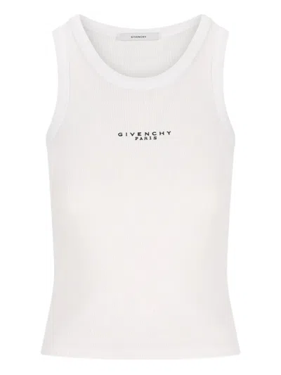 Givenchy Slim-fit Cotton Tank Top With Paris Print Clothing In White