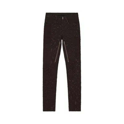 Pre-owned Givenchy Slim Fit Denim Trousers With Zips 'dark Brown'