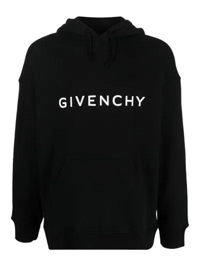 Givenchy Logo-print Hoodie In Black