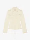 Givenchy Slim Fit Jacket In Denim With Laces In Ecru