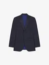 Givenchy Slim Fit Jacket In Monogram 72 Wool And Silk In Blue