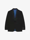 Givenchy Slim Fit Jacket In Wool With Monogram 72 Jacquard Collar In Black
