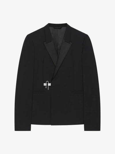Givenchy Slim-fit Jacket In Wool With U-lock Closing In Black