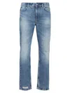 Givenchy Washed Denim Tapered Leg Jeans With Contrast Stitching