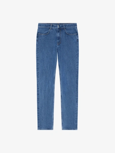 Givenchy Slim Fit Jeans In Marble Denim In Indigo Blue