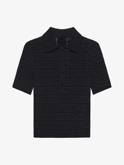 Givenchy Slim Fit Polo In 4g Jacquard In Black