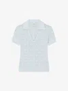 Givenchy Slim Fit Polo In Monogram 72 Jacquard In Pale Blue