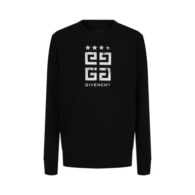 Pre-owned Givenchy Slim Fit Stars 4g Logo Sweatshirt 'black' | Men's Size L