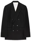 Givenchy Slim Fit Striped Wool Structured Jacket Size 48 In Black