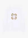Givenchy Slim Fit Sweatshirt In Fleece With 4g Leopard Print In White