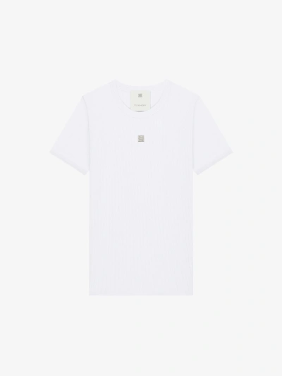 Givenchy T-shirt Slim En Coton Avec Logo 4g In White