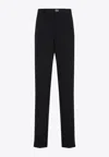 Givenchy Slim Fit Straight Leg Wool Trousers In Black