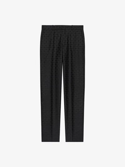 Givenchy Slim Fit Tailored Pants In Monogram 72 Jacquard In Black