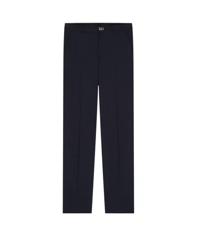 Givenchy Slim Fit Tailored Pants In Wool With 2g Clip In Midnight Blue