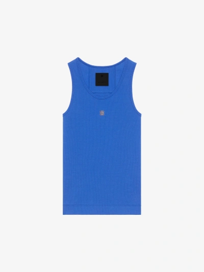 Givenchy Slim Fit Tank Top In Cotton With 4g Detail In Multicolor