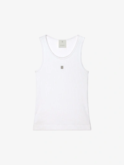 Givenchy Slim Fit Tank Top In Cotton With 4g Detail In White