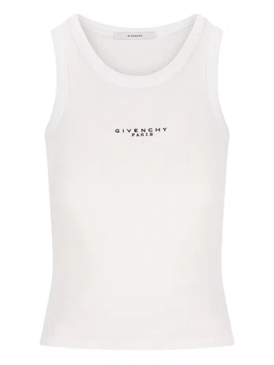 Givenchy Paris Cotton Tank Top In White