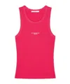 Givenchy Slim Fit Tank Top In Cotton With  Paris Print In Pink