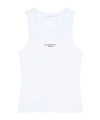 Givenchy White Sleeveless Top With Logo Lettering On The Front In Cotton Stretch Woman In White