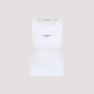 Givenchy Women Slim Tank Top With Logo Print In White