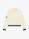 Givenchy Slim Fit Varsity Jacket In Cotton Blend With Hg Embroidery In Light Beige