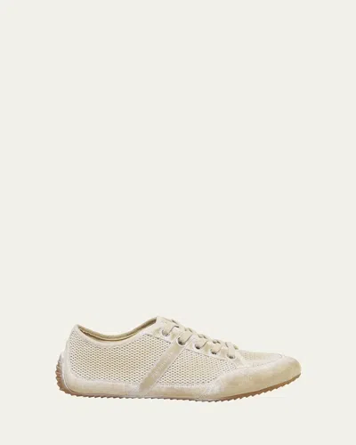 Givenchy Slim Mesh And Leather Low-top Sneakers In Neutral