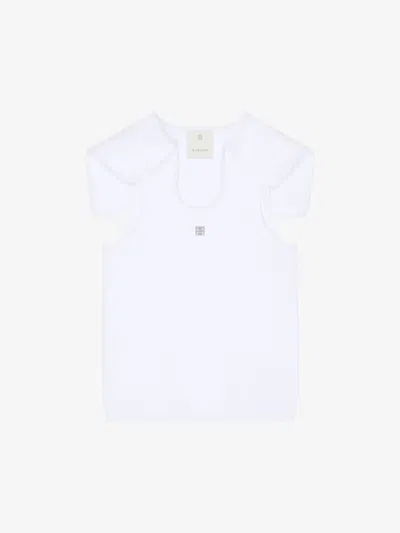 Givenchy Slim Sailor Collar Top In Knit With 4g Liquid Detail In White