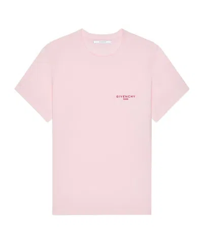 Givenchy Cotton Embroidered-logo T-shirt In Pink