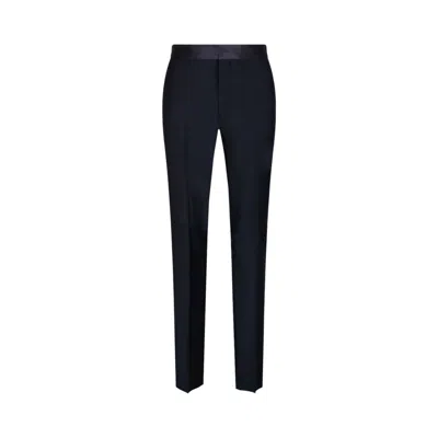 Pre-owned Givenchy Slim-fit Tailored Pants In Wool And Mohair 'night Blue' | Men's Size 44