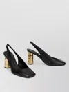 Givenchy Slingback Sandals Open Back Square Toe Heel In Black