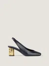 Givenchy Slingback Sandals Open Back Square Toe Heel In Black
