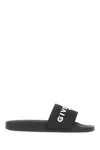 Givenchy 4g Leather-trimmed Embroidered Raffia Slides In 001