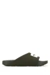Givenchy Label Slide Flat Mules In Rubber In Green