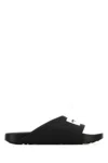 Givenchy Black Sandals With Wide Band And Contrasting Logo Patch In Rubber Man In Black