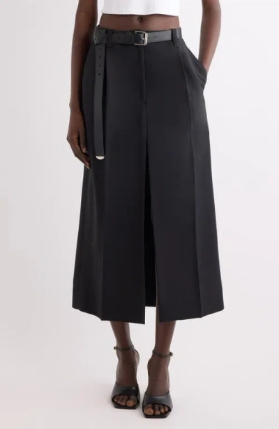 Givenchy Slit Wool & Mohair Pencil Skirt In Black