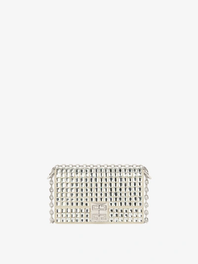 Givenchy Small 4g Bag In Satin With Strass And Chain In Neutrals