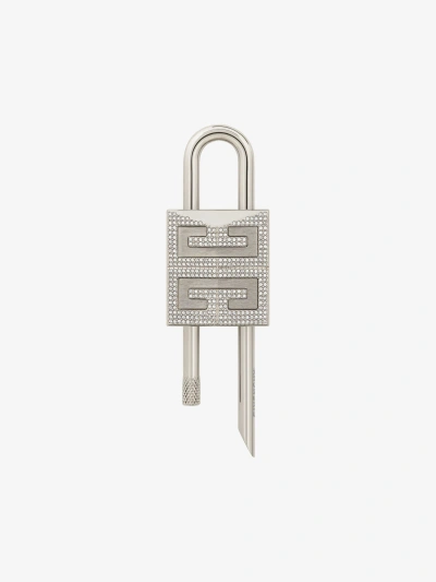 Givenchy Small 4g Padlock In Metal With Crystals In Gray