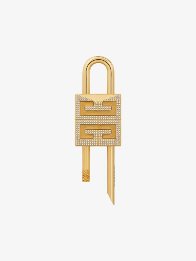 Givenchy Small 4g Padlock In Metal With Crystals In Gold