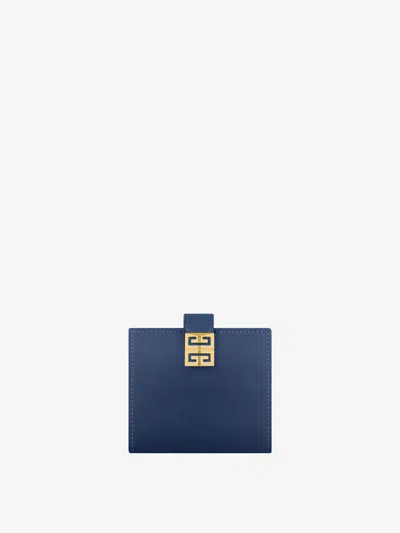 Givenchy Small 4g Wallet In Box Leather In Blue