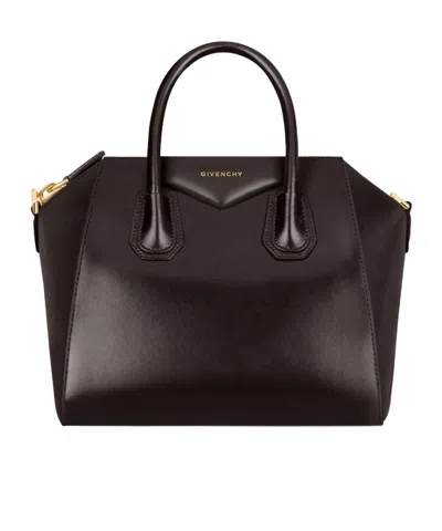 Givenchy Small Antigona Bag In Box Leather In Brown