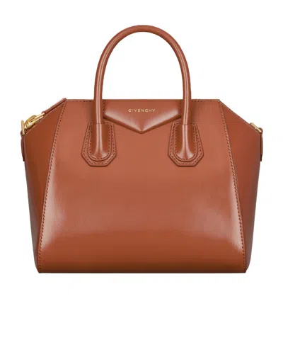 Givenchy Small Antigona Bag In Box Leather In Brown