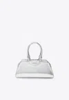 Givenchy Small Antigona East-west Laminated Leather Handbag In Silver